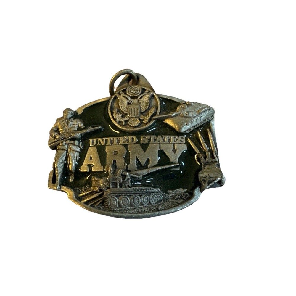 Siskiyou United States Army Pewter Belt Buckle J50 Vtg 1989 Made in USA